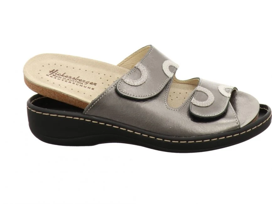 Hickersberger 5119 Pantolette Platin Metal – Bild 6